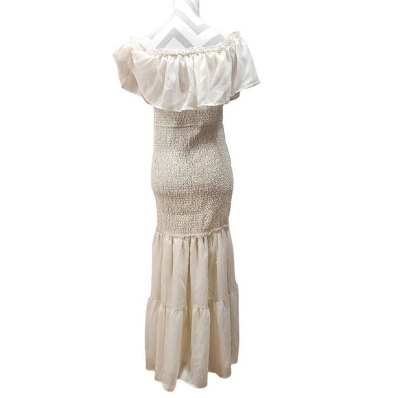 Simplee Size XL Off The Shoulder Ruffle Bodycon Maxi Dress - Picture 2 of 6